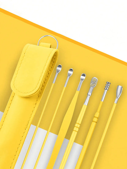 Stainless Steel Ear Cleaning Tool Kit – Ear Pick & Earwax Remover with Storage Bag