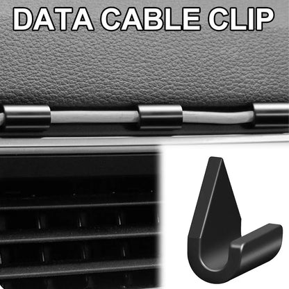 Universal Car Cable Holder - Strong Adhesive Wire Clip Organizer for USB Charger & Data Cable Management