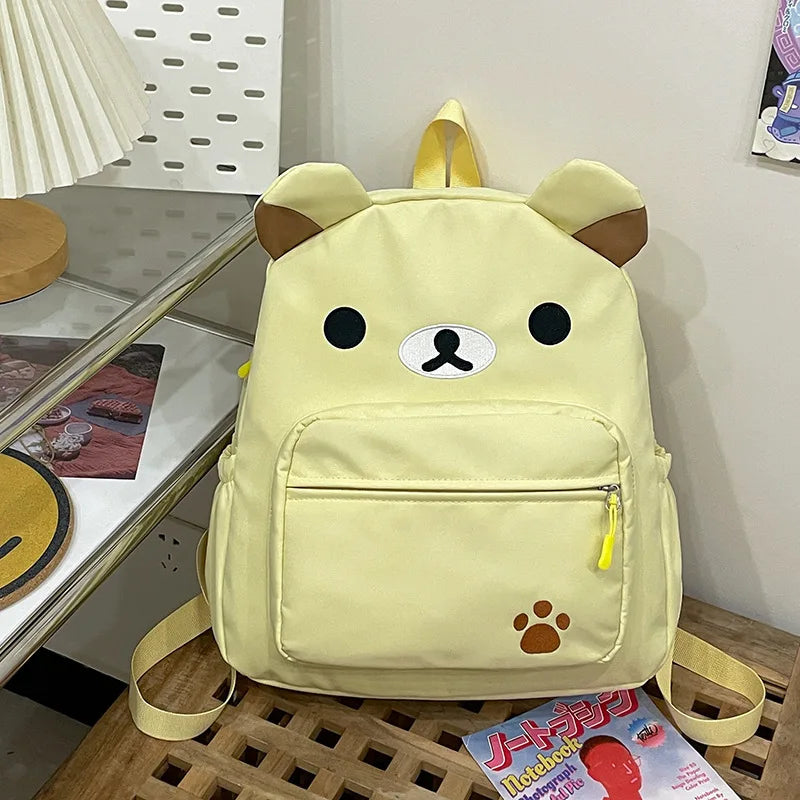 Rilakkuma Anime Backpack — Cute Relax Bear School Bag for Women, Girls & Boys, Outdoor Travel Rucksack Gift