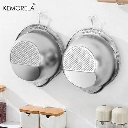 Stainless Steel 304 Rice Washer Strainer Bowl – Multi-Use Sieve Colander for Fruit, Vegetables and Kitchen Tools