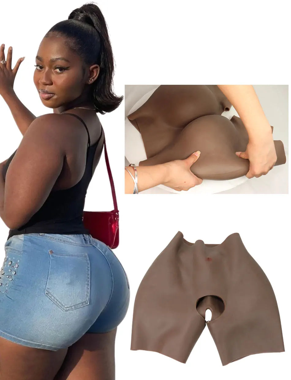 YUERUGOU Silicone Butt Hip Enhancer Pants – Women’s Open Crotch Padded Hip Shaper, Artificial Butt Cosplay, Plus Size