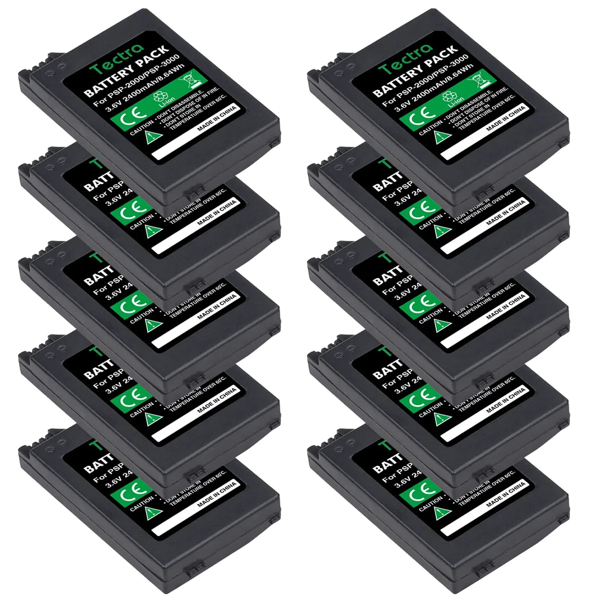 10Pcs 2400mAh 3.6V Replacement Battery for Sony PSP-2000/3000 Gamepad