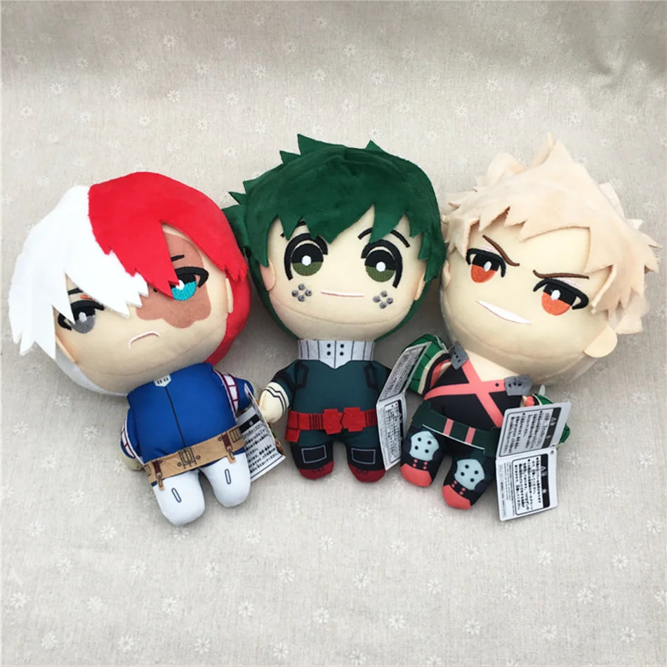 My Hero Academia Plush Toys 15–27cm – Izuku Midoriya, Katsuki Bakugou & Shouto Todoroki Stuffed Dolls for Kids Gifts