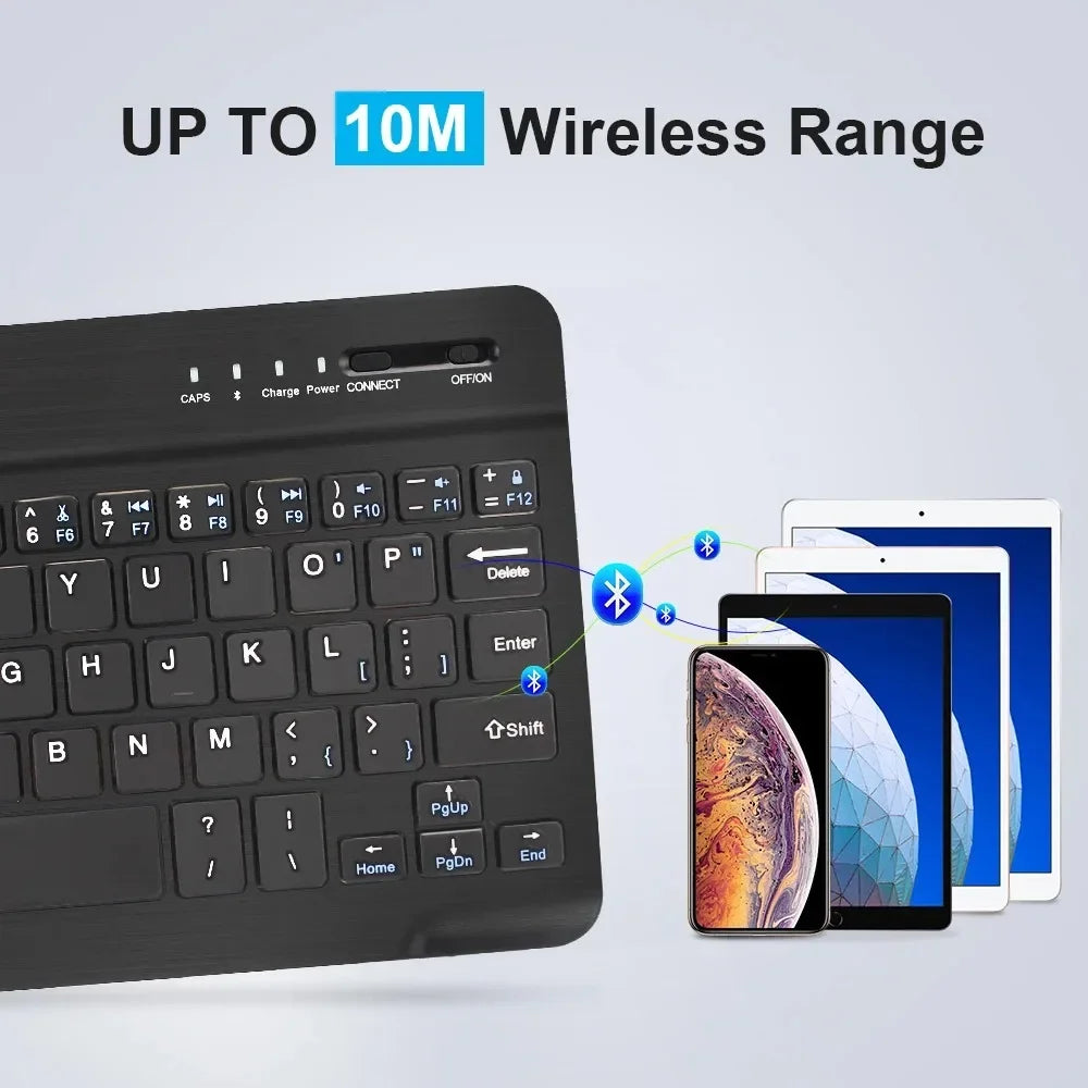 Bluetooth Keyboard for iPad & Tablets – Compatible with iPad 7–10th Gen, iPad Pro/Air/Mini, Samsung & Xiaomi