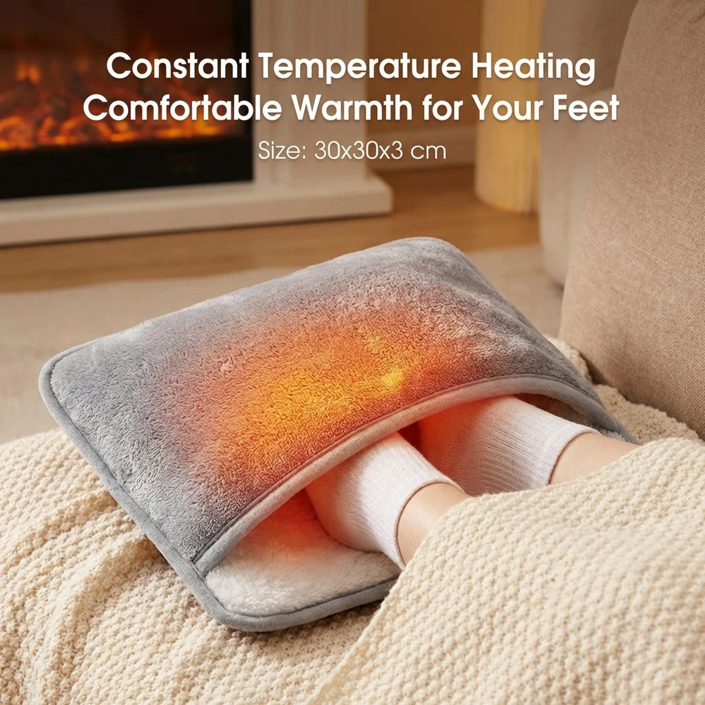 USB Electric Heated Foot Warmer Pad – Soft Plush Winter Heating Mat, Washable Foot Heating Cushion for Sleep & Home Comfort