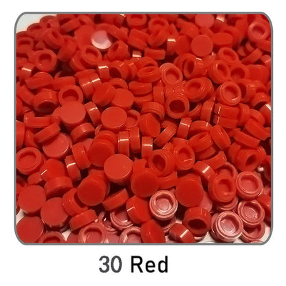 1000Pcs 1x1 Round Building Blocks Set - 52 Color DIY Creative Educational Bricks Compatible with 98138 Toy Kits for Kids