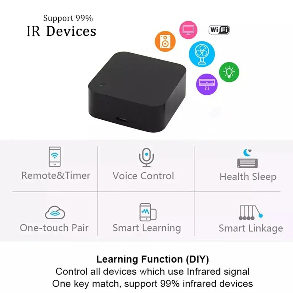 Tuya WiFi IR Remote Control - Universal Air Conditioner & TV Blaster for Smart Home, Alexa & Google Compatible
