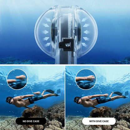 Dive Case for Insta360 X4 – Waterproof Housing, Invisible Diving Case, 50M Underwater Dive Shell Accessories
