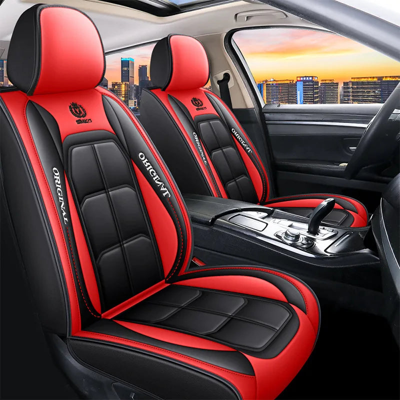 Universal Full-Coverage Leather Car Seat Cover - All-Season Driver & Passenger Seat Cushion Pad