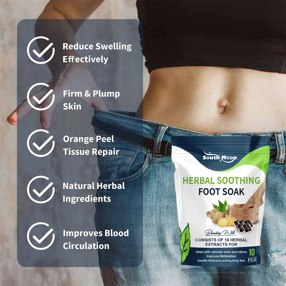 1-10 Bags Foot Bath Gel – Natural Herbal Foot Soak Beads for Detox, Dehumidification, Fatigue Relief & Leg Vein Repair