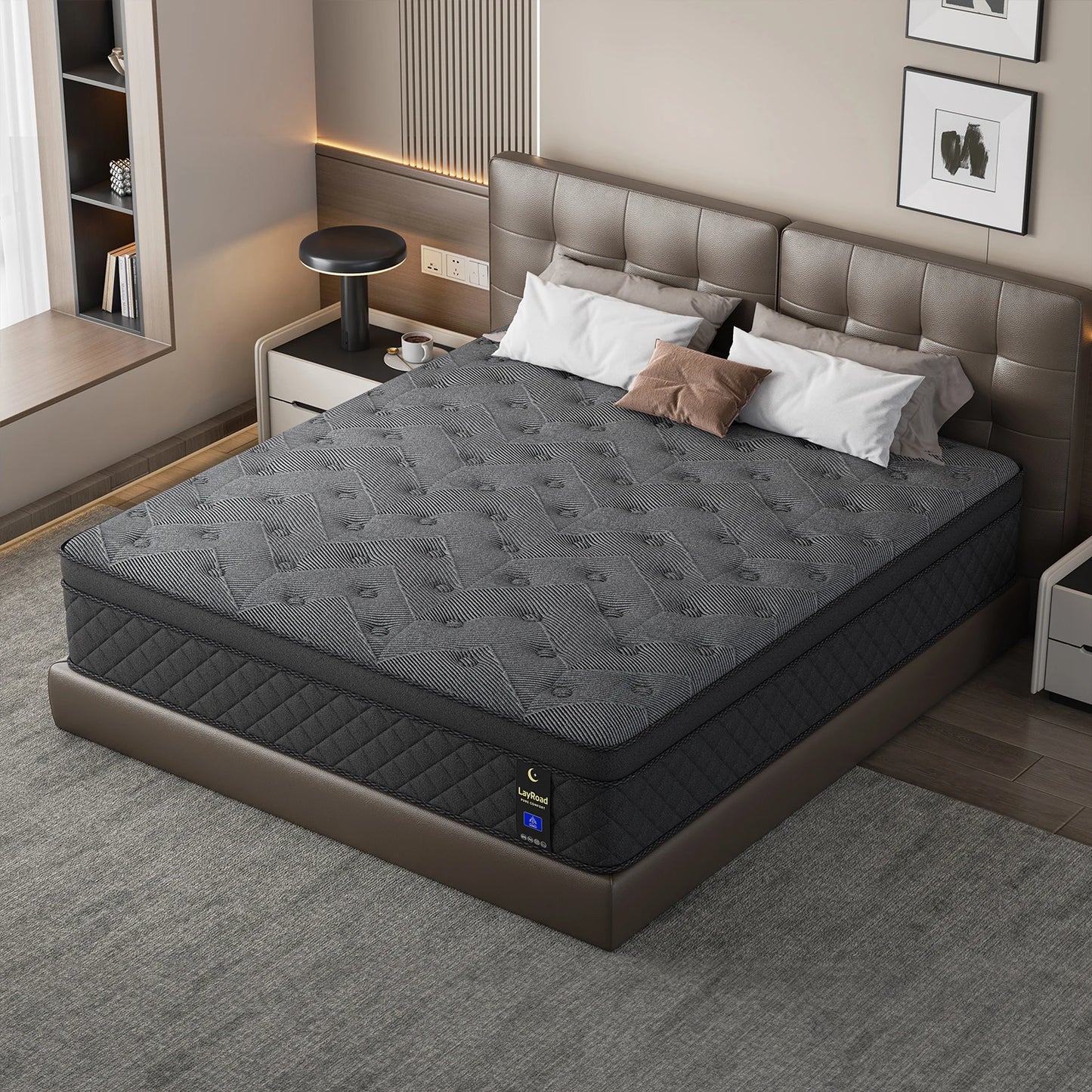 LayRoad 12-14 Inch Memory Foam Mattress - Medium-Firm Bed-in-a-Box Mattress in Twin, Full, Queen & King Sizes
