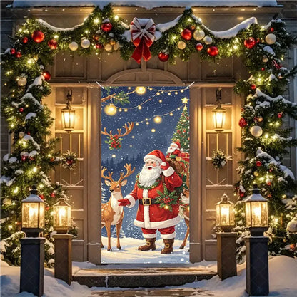 Christmas Hanging Door Banner – Antithetical Couplet Wall Decoration for Merry Christmas 2026 Party & Xmas Gift