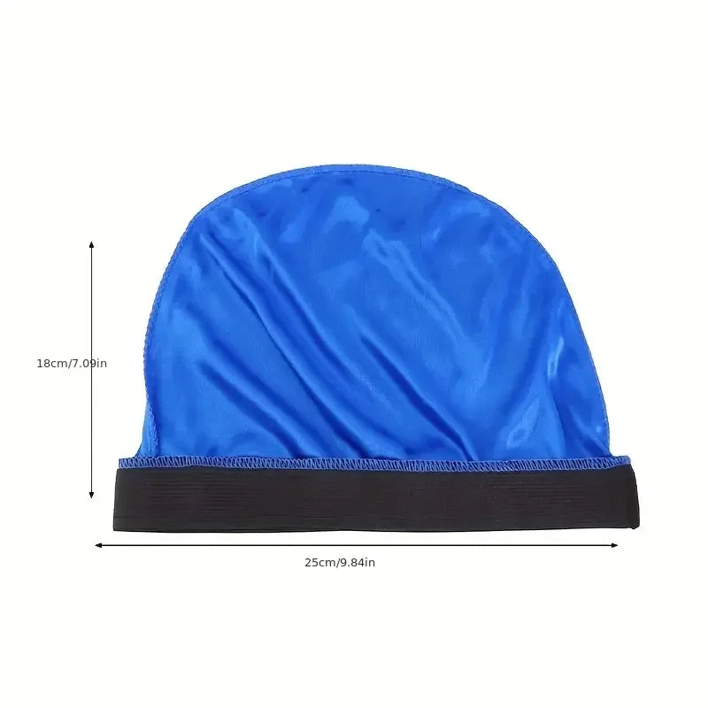 Men’s Silky Durag with Long Tail - Pirate Hat, Headband, Turban, Wave Cap, Unisex Satin Wig Cap with Elastic Band