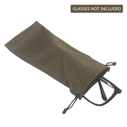 Microfiber Glasses Pouch – Soft Drawstring Eyewear Case 9×18cm, Solid Color Elastic Fabric Organizer
