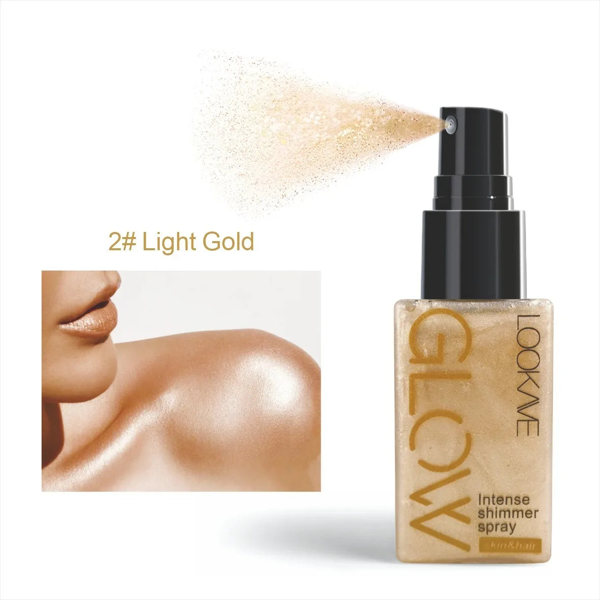 Waterproof Shimmer Oil Spray – Long-Lasting Gold & Bronze Liquid Highlighter for Face and Body