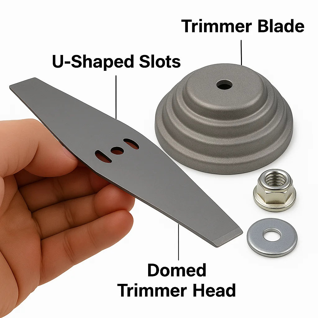 Universal Metal Saw Blade Kit - Grass Trimmer & Lawn Mower Accessory with Plastic Cover and Screws