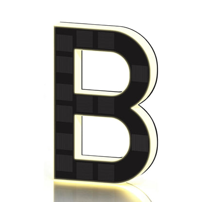 LED Solar House Numbers - IP65 Waterproof Personalized Illuminated Outdoor Address Sign for Home, Hotel & Bar 23/17/12CM