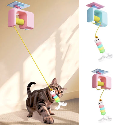 Interactive Flying Bird Cat Toy - Rechargeable Automatic Hanging Door Toy with Elastic Rope for Hunting & Stress Relief