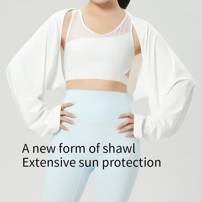 Women’s UPF Sun Protection Shawl – Breathable Cooling Shrug with Thumb Holes Loose Dolman Sleeve Cover for Travel & Outdoor Use