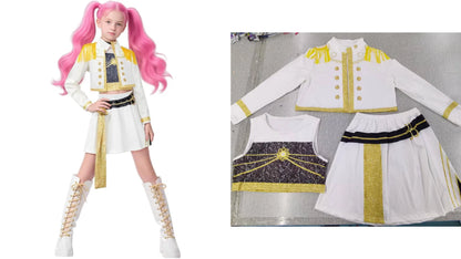 Girls Zoey Rumi Cosplay Costume – Kids Mira Outfit for Stage Performance, Halloween & Animated Movie Dress-Up