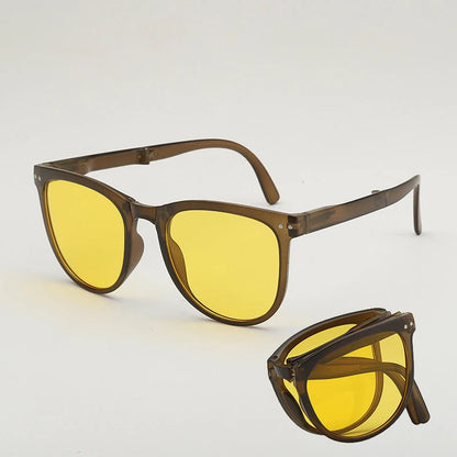 UV400 Polarized Folding Sunglasses – Anti-UV Oval Frame for Men & Women