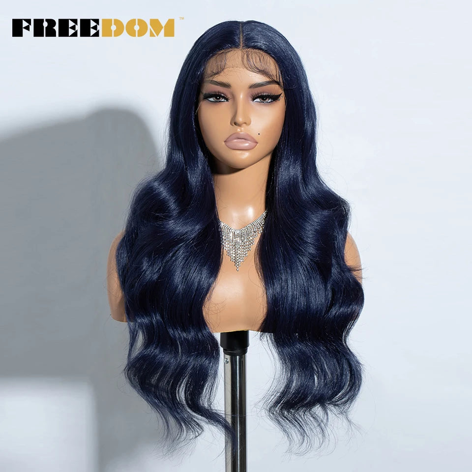 FREEDOM 26-Inch Synthetic Lace Front Wig for Women — Honey Brown Body Wave with Ombre Blonde Highlights, Cosplay & Fashion Wig