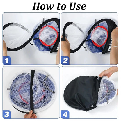 Pop-Up Golf Practice Chipping Net with Hitting Mat – Portable Folding Training Target Net for Swing Accuracy and Golf Practice Drills