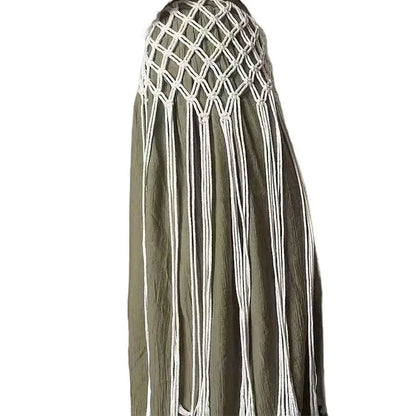 Boho Macrame Waist Belt - Handwoven Tassel Fringe Belt for Dresses & Festivals
