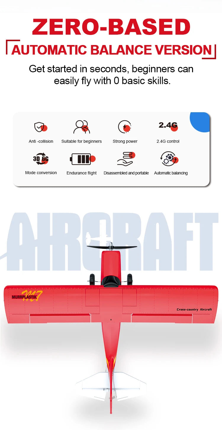 Qidi560 Moore M7 Off-Road RC Plane – 4CH Brushless Fixed-Wing Aircraft, EPP Foam, Remote Control Airplane Toy