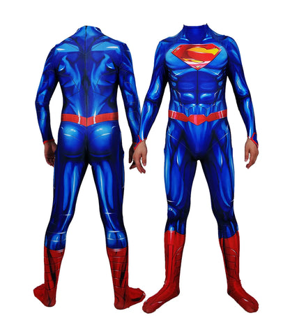 Adults The Man of Steel Cosplay Costume – Superhero Zentai Bodysuit Jumpsuit for Halloween and Party