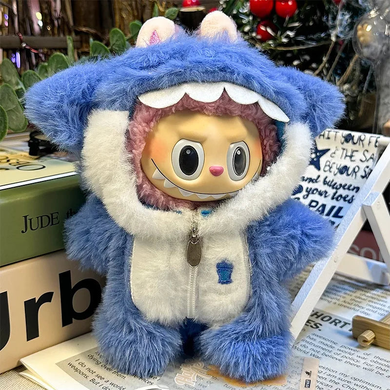 17cm Mini Plush Doll Clothes – Cute Animal-Style DIY Outfit Accessories for Labubu Dolls