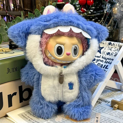 17cm Mini Plush Doll Clothes – Cute Animal-Style DIY Outfit Accessories for Labubu Dolls