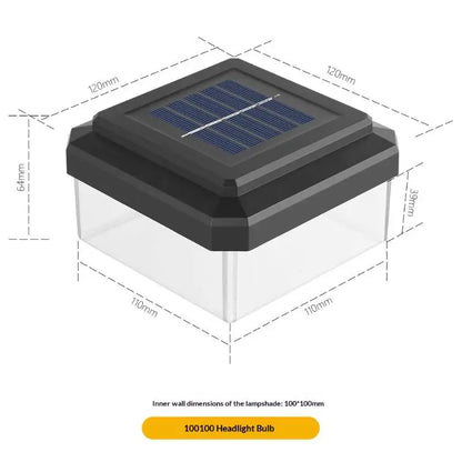 Solar Post Cap Light - IP65 Waterproof LED Outdoor Fence, Deck, Garden & Pathway Lighting