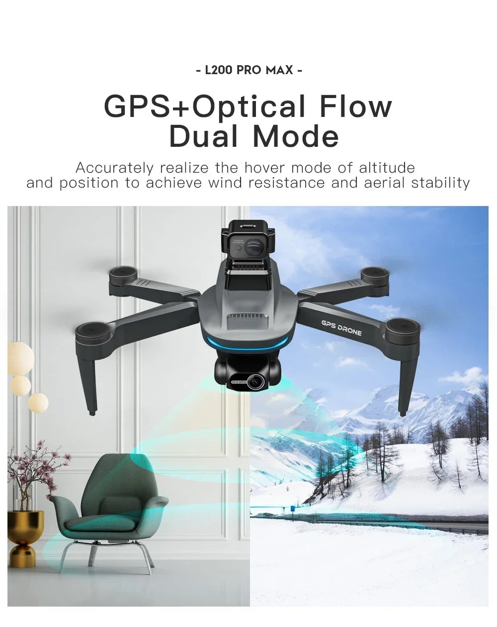 L200 PRO MAX Drone – GPS, Brushless Motor, 4K HD Camera, 2-Axis Gimbal, 360° Obstacle Avoidance FPV RC Quadcopter