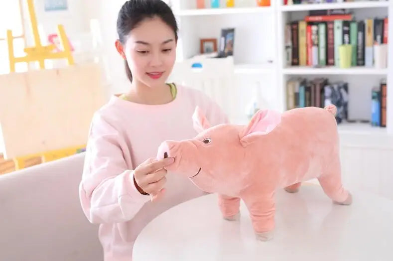 25cm Lifelike Cartoon Pig Plush Toy — Soft Stuffed Animal Doll, Kawaii Birthday Gift for Girls