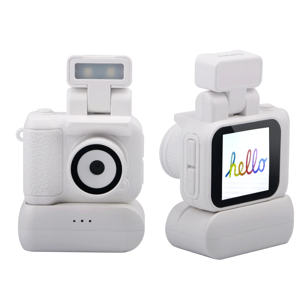 Y4000 Mini Digital Camera - HD 1080P Portable Video Recorder with Screen, Flash Light, Battery Dock & Compact Retro Design