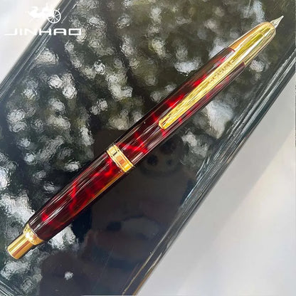 Jinhao 10 Metal Fountain Pen – Press-Out Nib, Retractable Fine Nib with Ink Converter