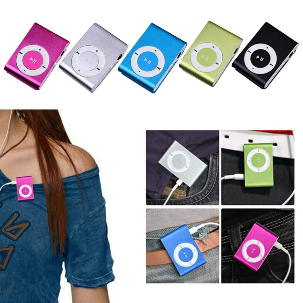 Mini Clip MP3 Player – Portable USB Music Player with TF Card Support, Stylish & Colorful Walkman Design
