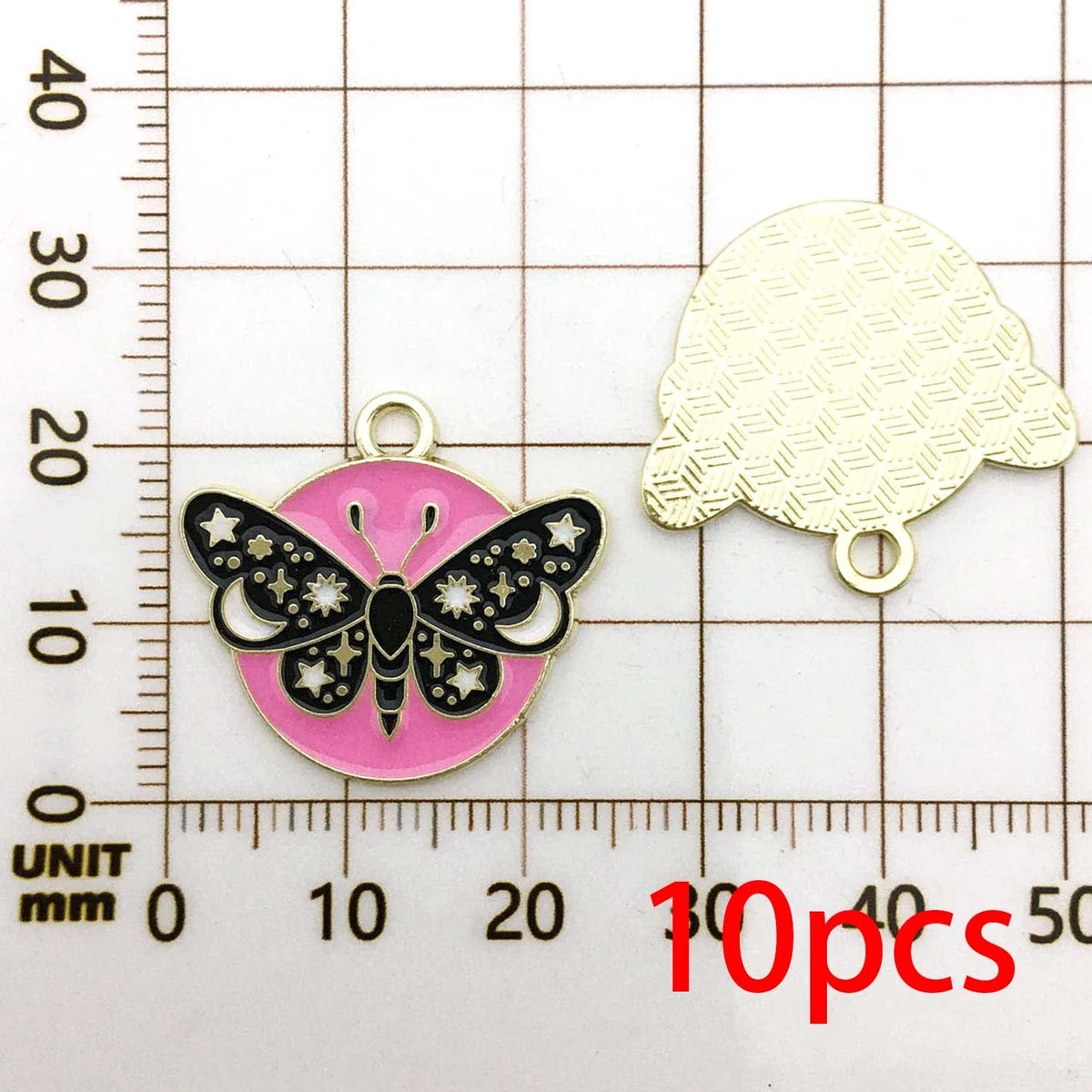 10–12 Piece Halloween Enamel Charms Set - Colorful Moth and Butterfly Pendants for DIY Jewelry Making & Crafts