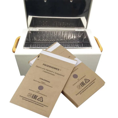 Disposable Sterilization Bag Set for Nail Tools: 50/100Pcs Kraft Bags for Sterilizing Nails Equipment - Essential Disinfection Accessories for Salon Hygiene