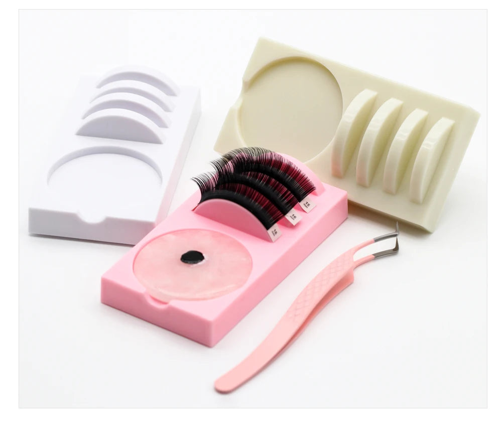 Reusable 2 in 1 Acrylic False Lashes Stand Pad & Glue Holder – Eyelash Grafting Assistor Tool