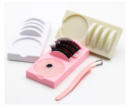Reusable 2 in 1 Acrylic False Lashes Stand Pad & Glue Holder – Eyelash Grafting Assistor Tool