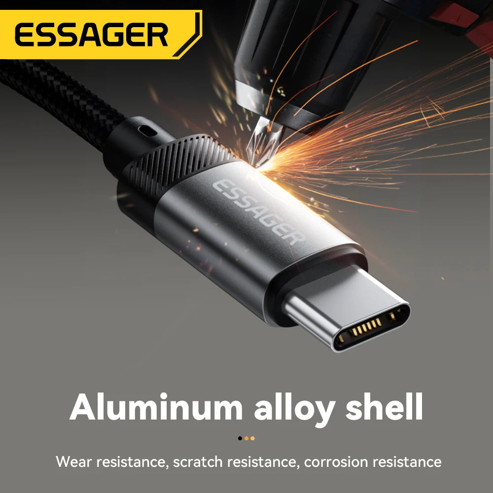 Essager 2-in-1 Audio Adapter – Lightning & USB-C to 3.5mm Jack for iPhone, Xiaomi, OnePlus, OTG Aux Cable