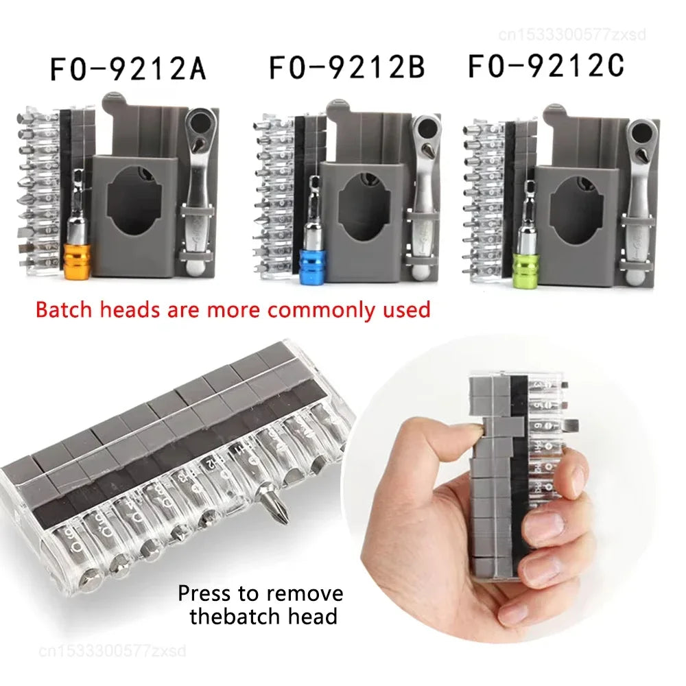 Mini Ratchet Wrench & Screwdriver Bit Set - Multifunctional Slotted & Phillips Repair Hand Tool Kit