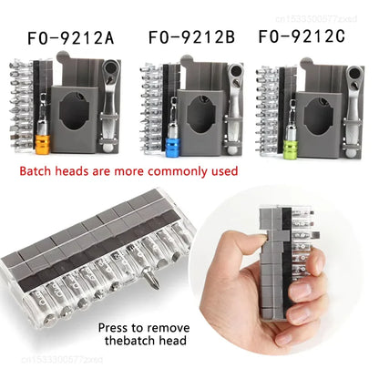 Mini Ratchet Wrench & Screwdriver Bit Set - Multifunctional Slotted & Phillips Repair Hand Tool Kit