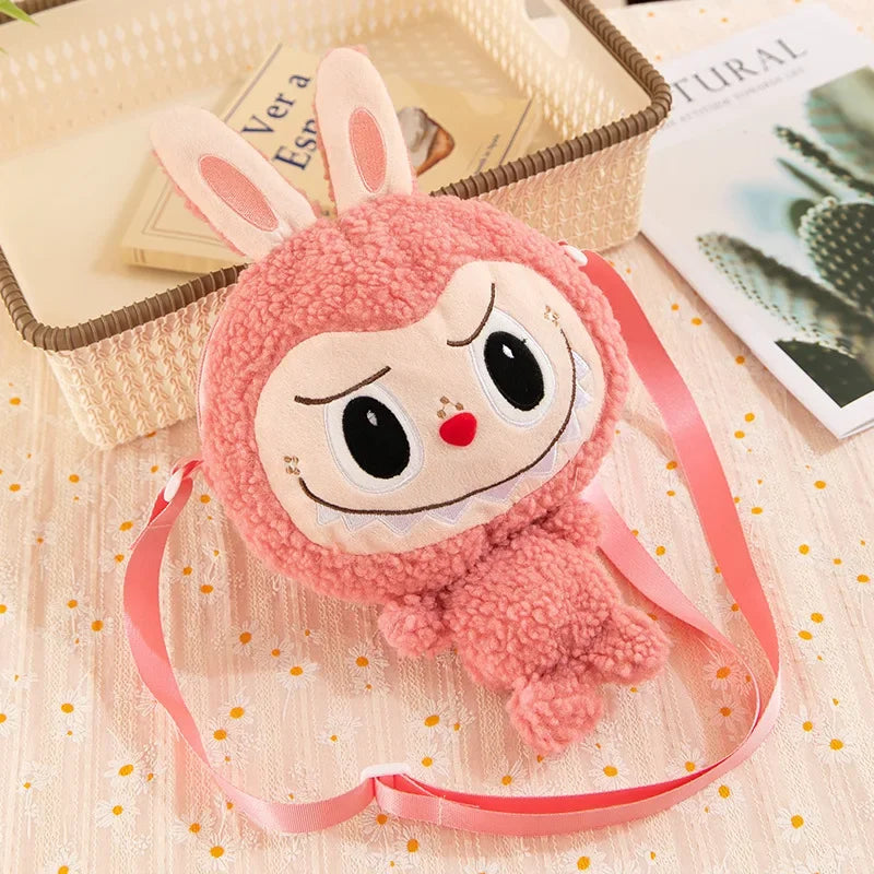 30cm Labubu Cartoon Cute Doll Backpack – Shoulder Crossbody Toy Pouch for Outdoor Travel, Christmas Gift