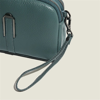 Luxury Genuine Leather Women's Crossbody Bag – Solid Color Shoulder Bag, Clutch & Messenger Purse