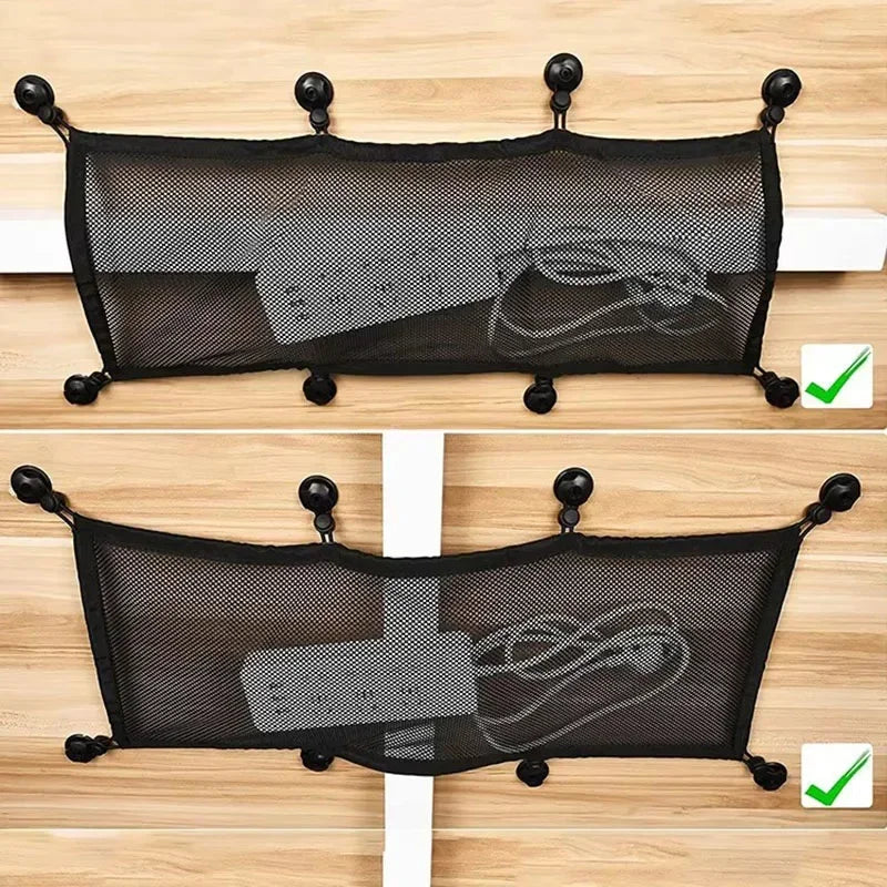 8-Hole Socket Cable Management Net – Under-Desk Cord Organizer Mesh for Flexible Wire and Cable Storage
