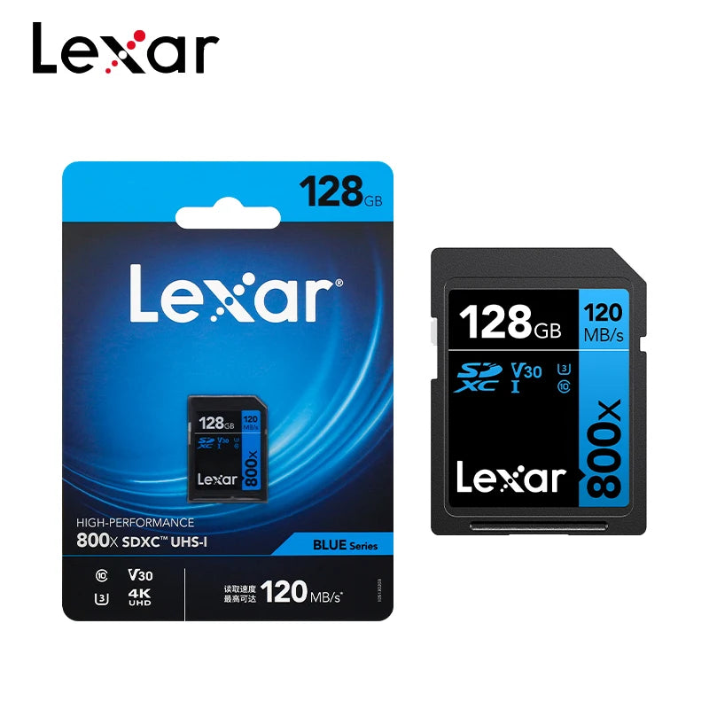 Lexar 800x Pro SDXC/SDHC Memory Card – 150MB/s V30 UHS-I High-Speed Flash Storage Card 32GB 64GB 128GB 256GB for Camera & Video Recording