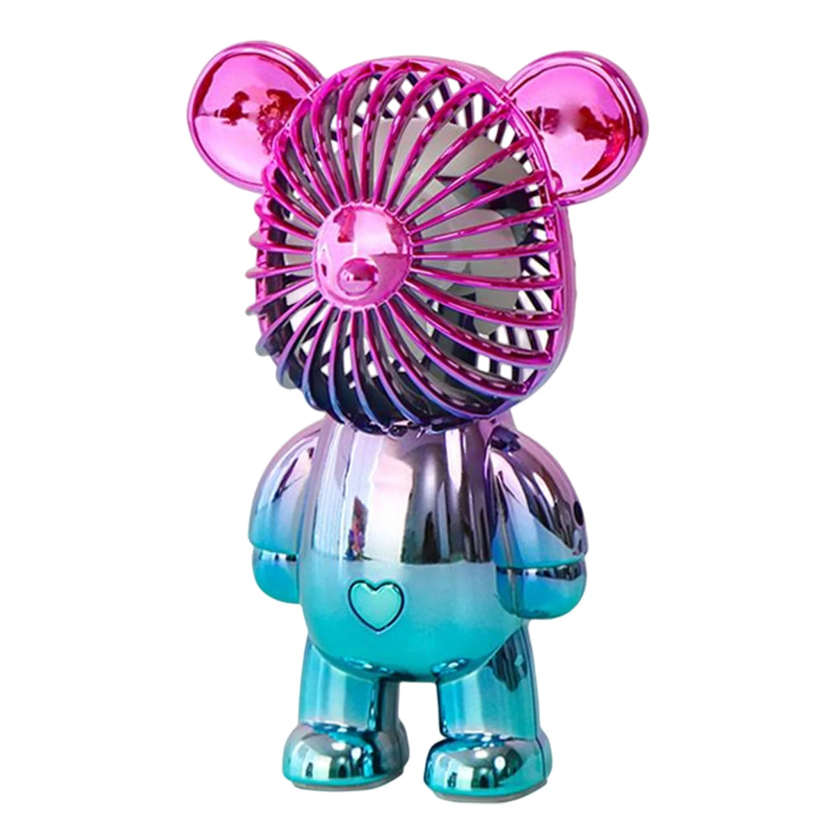 Graffiti Bear Electric Fan - USB Rechargeable 3-Speed Desktop Fan for Camping & Travel